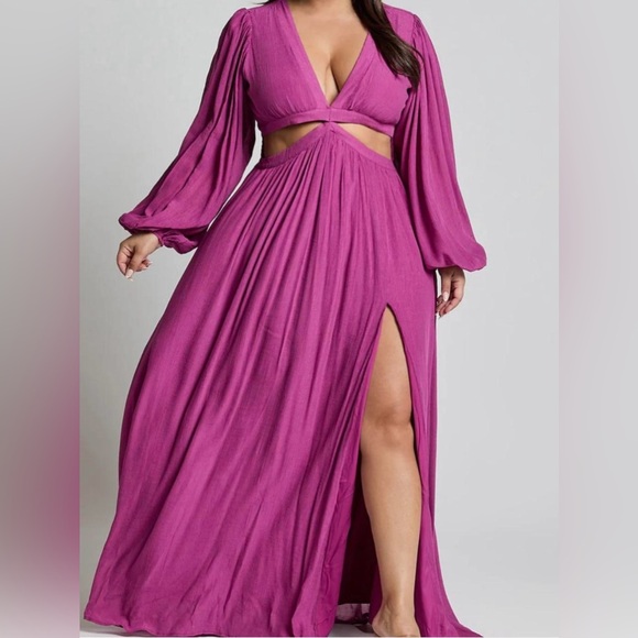 Elegant Magenta Maxi Dress - Picture 2 of 8